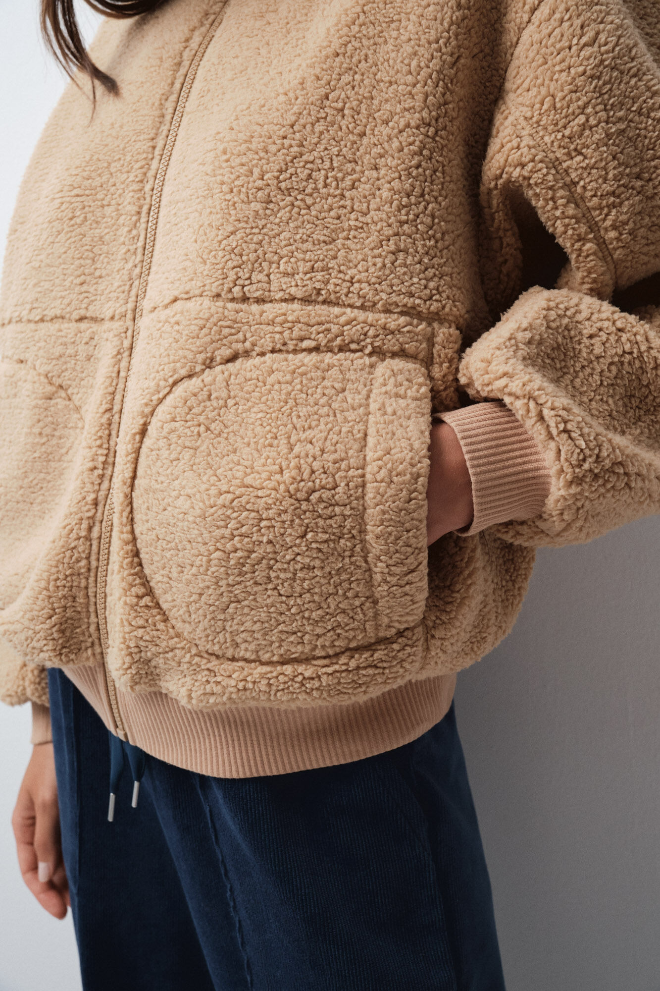 Women'secret Chamarra borreguito camel