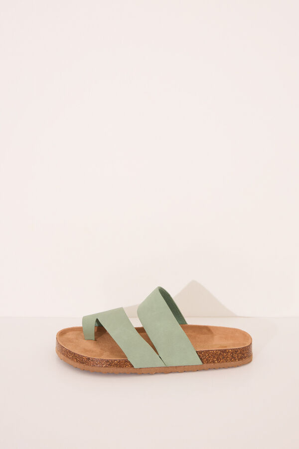 Womensecret Chanclas bio en color caqui kaki