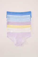 Womensecret Pack de 7 panties anchas de algodón estampado mixto estampado