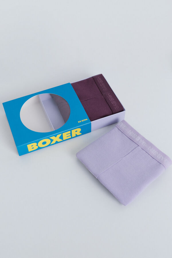 HI&BYE Pack de 2 panties b&oacute;xer morados y lilas morado/lila