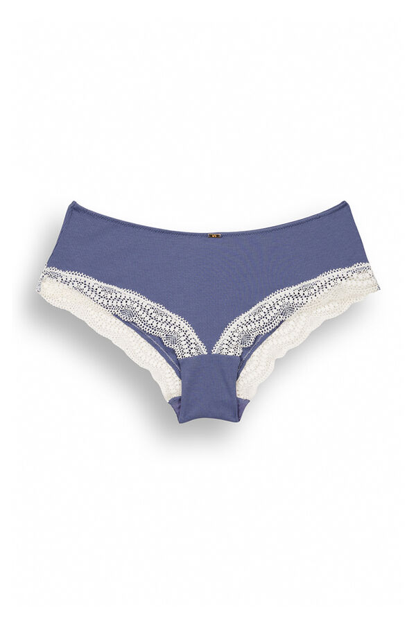 Womensecret Panty ancho algodón azul azul