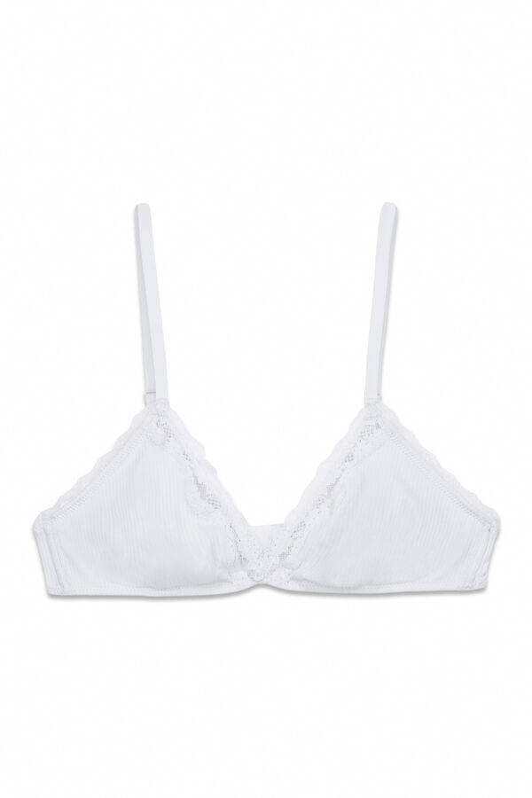 Women'secret Brasier triangular de algod&oacute;n azul NATURAL azul