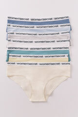 Women'secret Pack de 7 panties clásica con logo blanco blanco