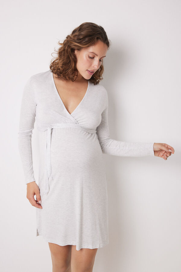 Womensecret Camisón "maternity" corto soft touch gris gris