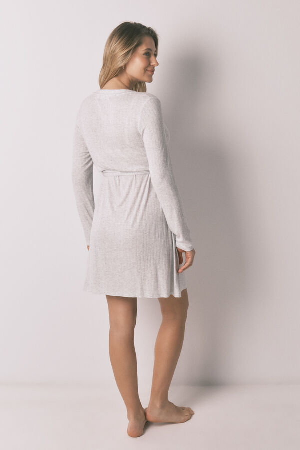 Women'secret Camis&oacute;n corto maternity acanalado extra suave gris gris