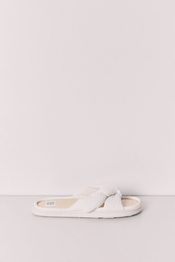 Women'secret Sandalias de nudo y rafia marfil