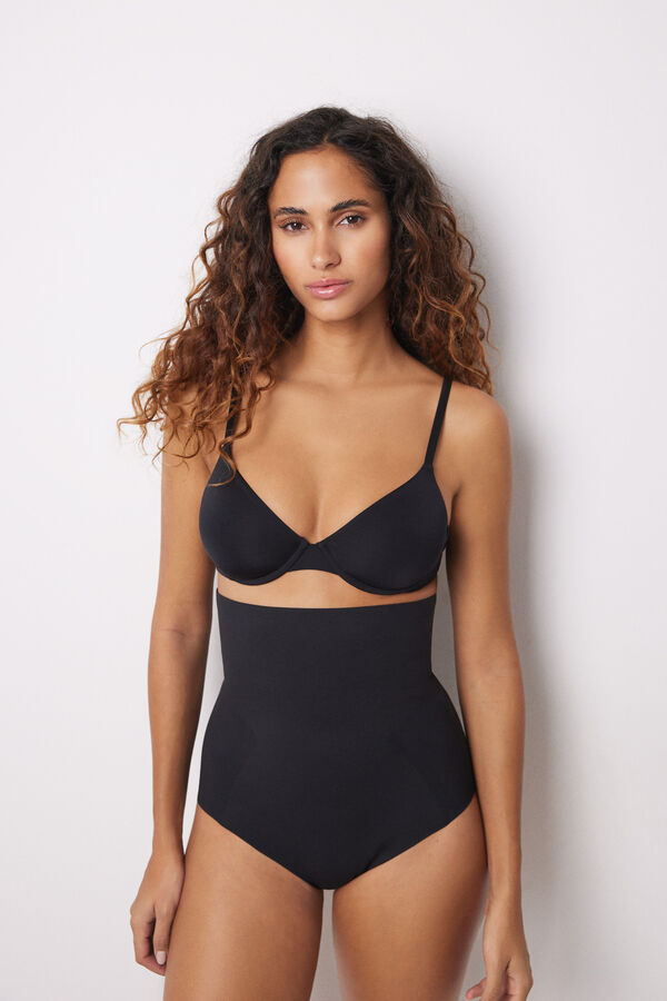 Womensecret Panty alto reductor y push up negro negro