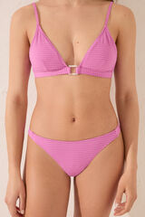 Womensecret Panty de bikini brasileña con textura rosa morado/lila