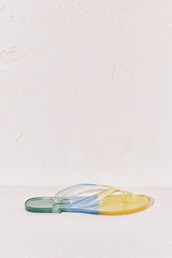 Women'secret Chanclas transparentes verde estampado