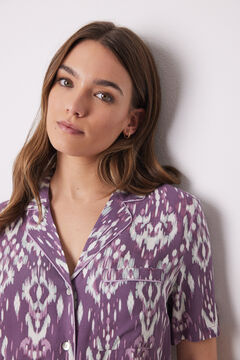Womensecret Pijama camisera Capri viscosa ikat morado/lila