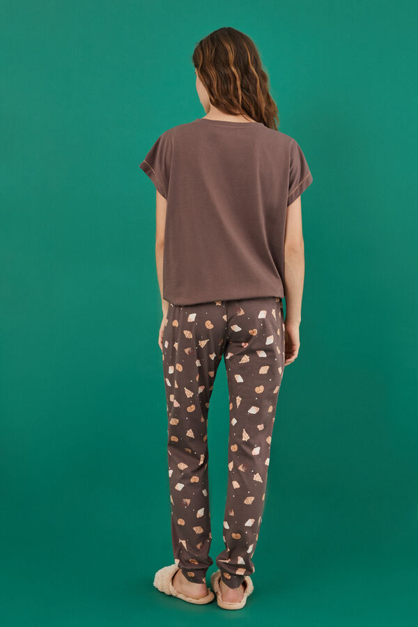 Womensecret Pijama 100% algodón Manolo Bakes café