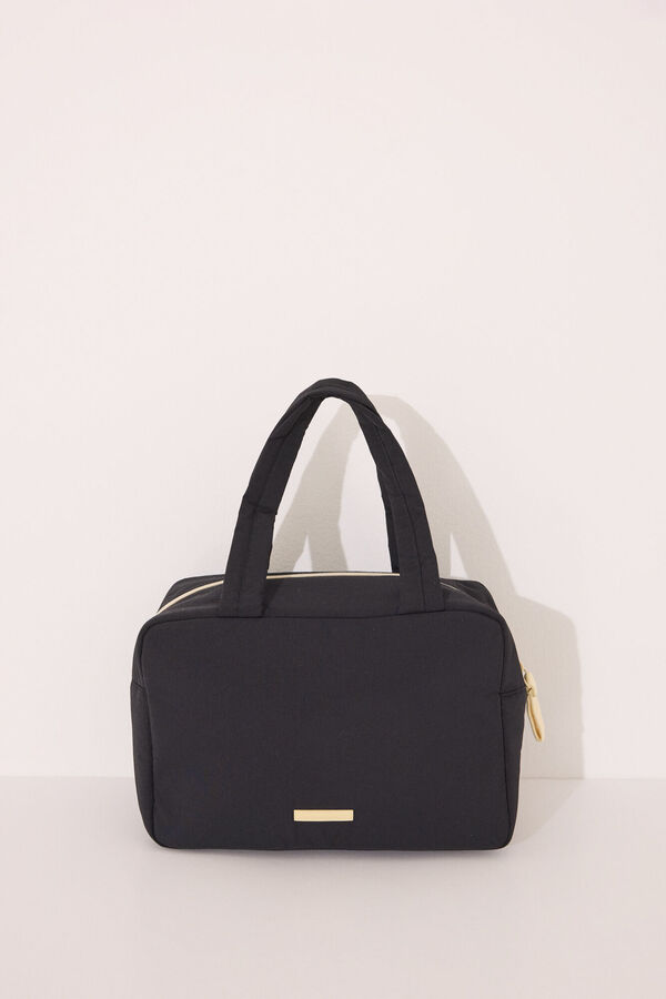 Womensecret Neceser grande de nailon negro con diseño de Snoopy negro