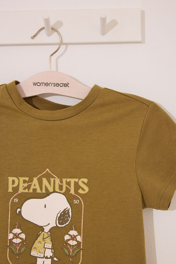 Womensecret Pijama corta infantil de Snoopy kaki