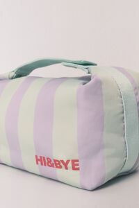 HI&BYE Neceser mediano estampado de rayas verde