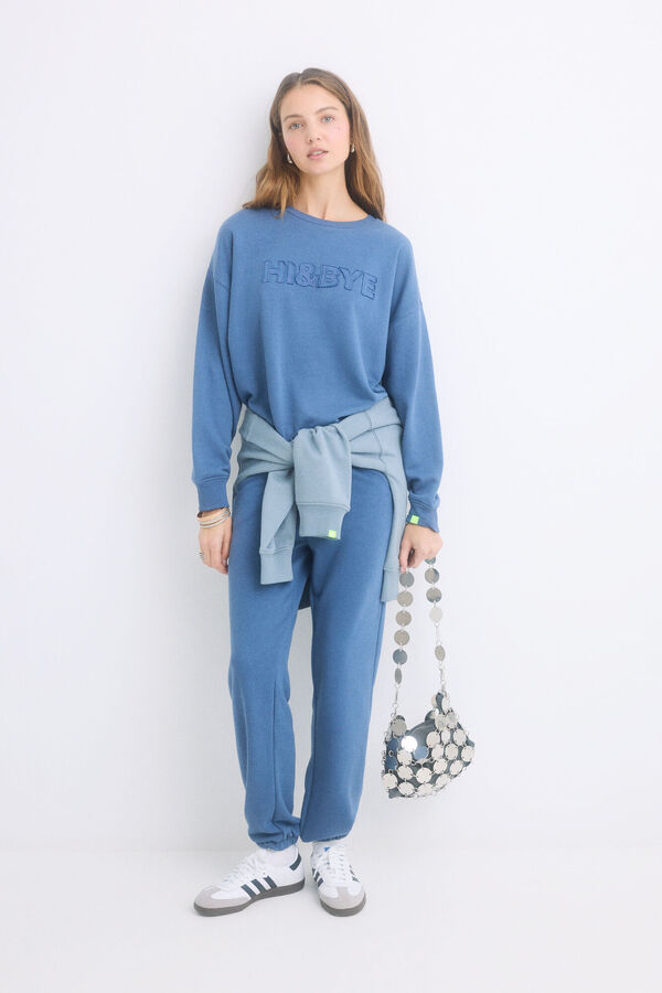 Womensecret Sudadera felpa algodón azul azul