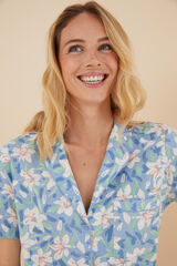 Womensecret Pijama camisera estampado tropical estampado