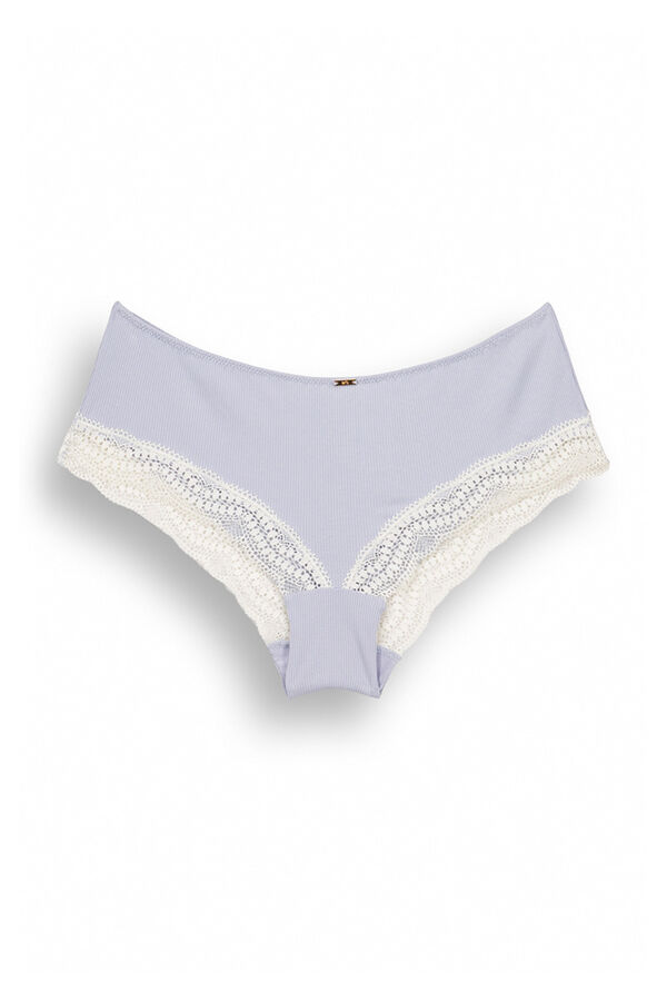 Womensecret Panty ancho algodón azul claro azul