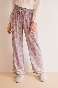 Pantalón Largo Viscosa Estampado Geométrico Morado Women'Secret | Women
