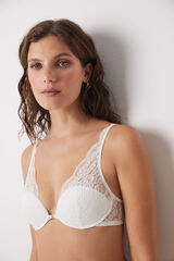 Womensecret INTUITIVE brasier halter relleno encaje blanco amarillo