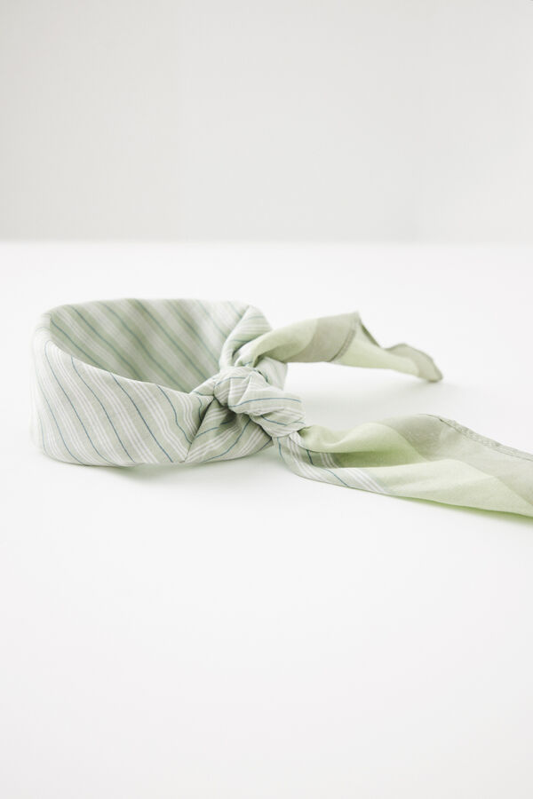 Womensecret Pañuelo para cuello rayas verde estampado