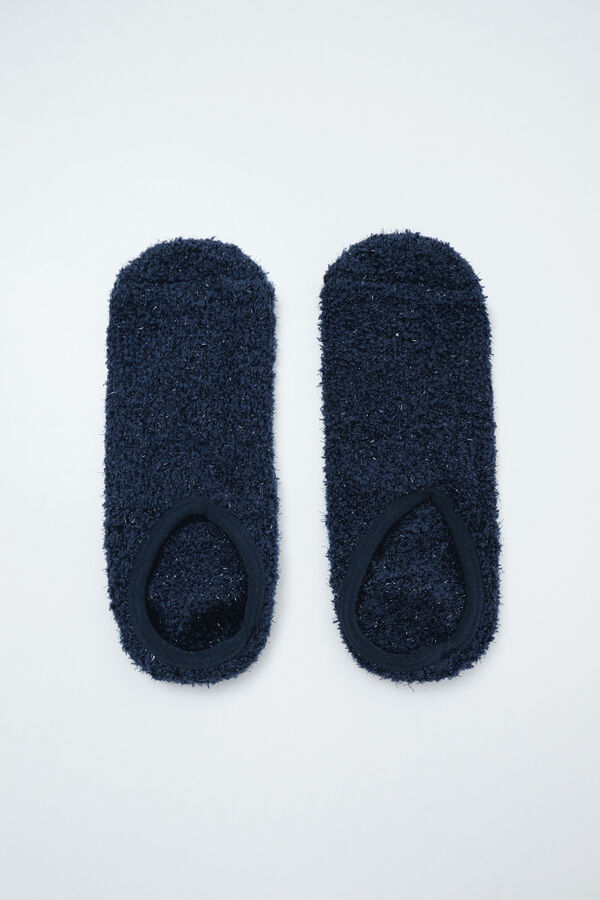 Women'secret Calcetines slip on fluffy azul azul