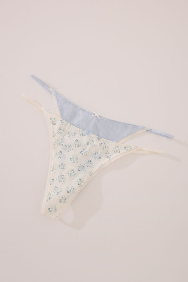 Womensecret Pack de 2 tangas de algodón  blanco