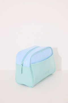 Womensecret Bolsa grande de piel en color azul y verde estampado