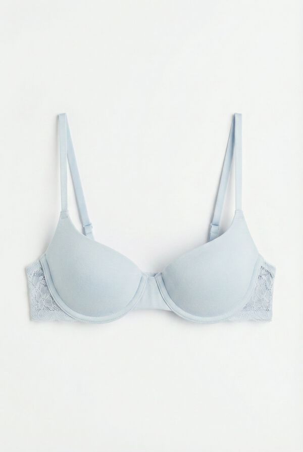 Women'secret Brasier cl&aacute;sico con relleno de algod&oacute;n azul BEAUTIFUL azul