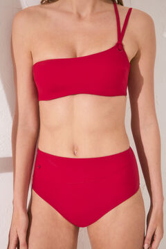 Womensecret Panty de bikini moldeador de cintura alta roja rojo