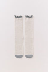 Women'secret Calcetines largos de canal&eacute; color crudo tostado nude