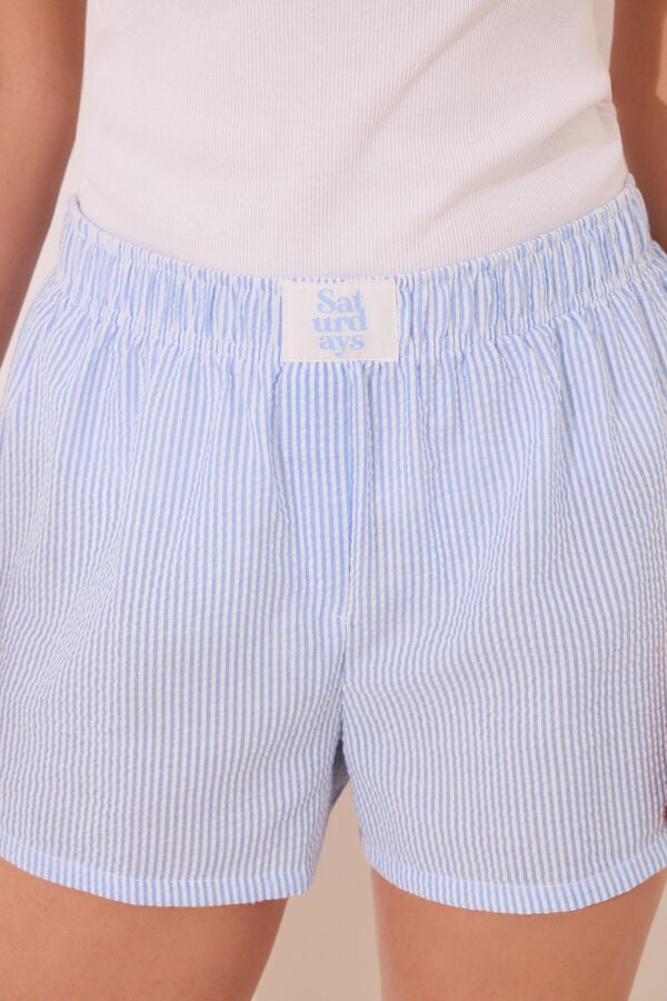 Womensecret Pijama de tirantes de algodón azul azul