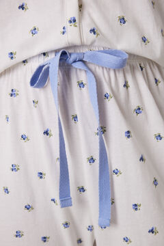 Womensecret Pijama larga 100% algodón blanca flores estampado
