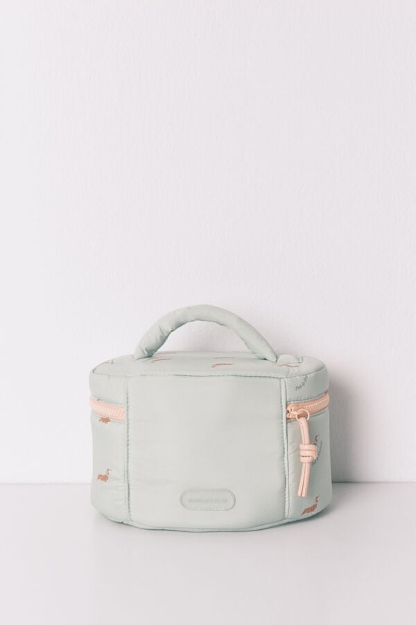 Women'secret Neceser mediano estampado de perritos verde verde