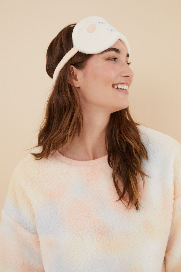 Womensecret Pijama largo borreguito y polar multicolor estampado