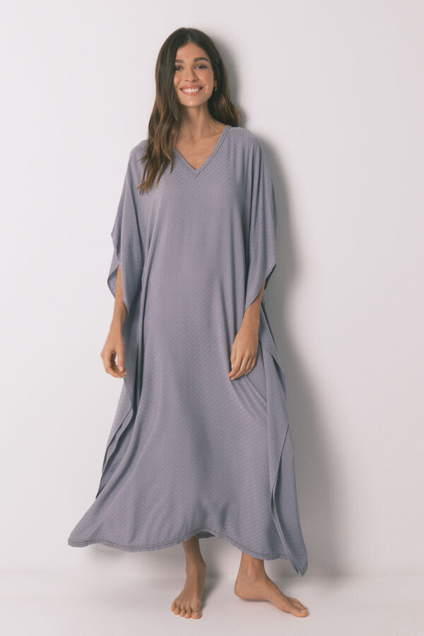 Women'secret Vestido caftán viscosa gris gris