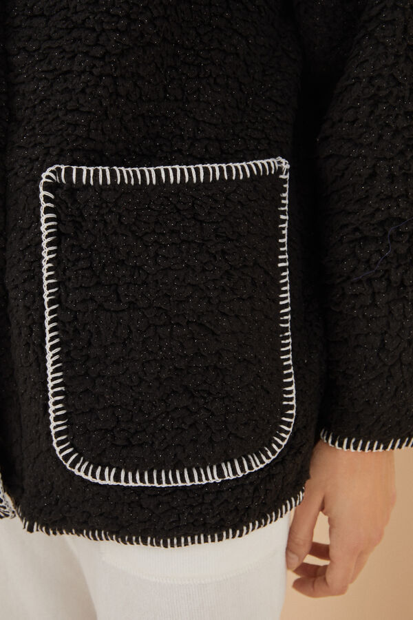 Womensecret Bata borreguito lurex con bufanda gris