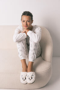 Women'secret Pantuflas para casa Tweety de borrego blanca
