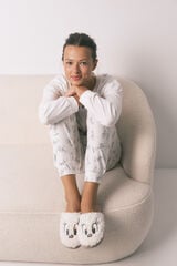 Women'secret Pantuflas para casa Tweety de borrego blanca nude