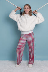 HI&BYE Sudadera blanca suave de borrego con logo. marfil