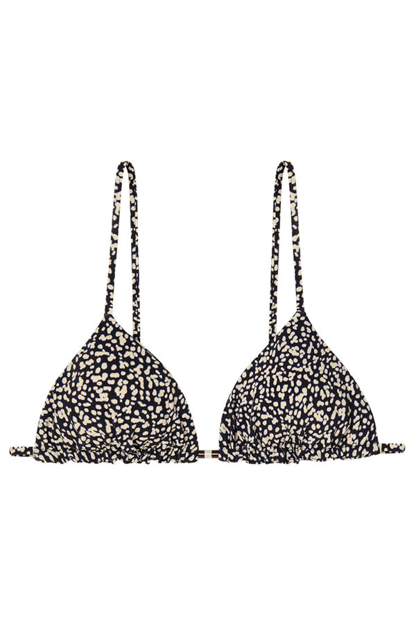 Womensecret Top bikini triangular reversible print negro negro