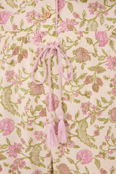 Womensecret Pijama camisera 100% algodón con estampado de flores estampado