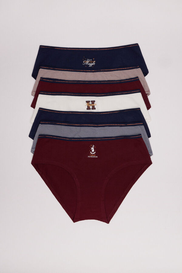Womensecret Pack 7 panties anchos algodón Harry Potter azul