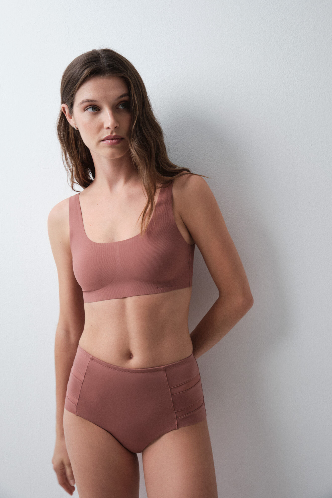 Women'secret Panty moldeadora de tiro alto rosa
