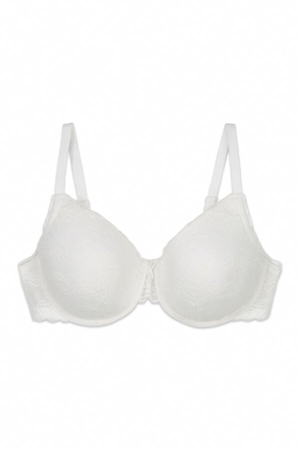Women'secret Brasier cl&aacute;sico con relleno de encaje blanco BEAUTIFUL marfil