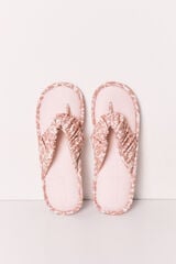 Women'secret Pantunflas de tiras con estampado animal rosa