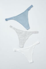 Women'secret Pack 3 tangas tira algod&oacute;n mix logo blanco
