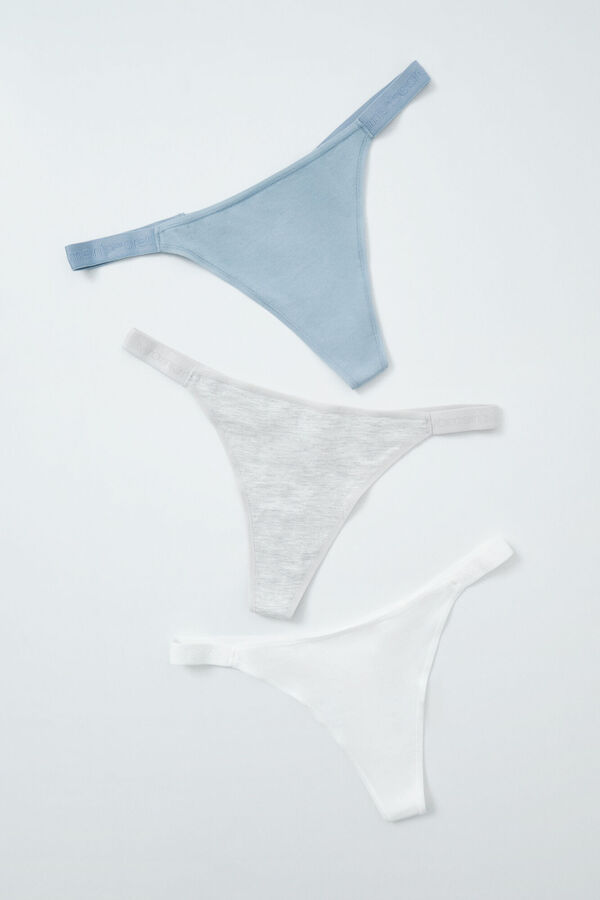Women'secret Pack 3 tangas tira algod&oacute;n mix logo blanco
