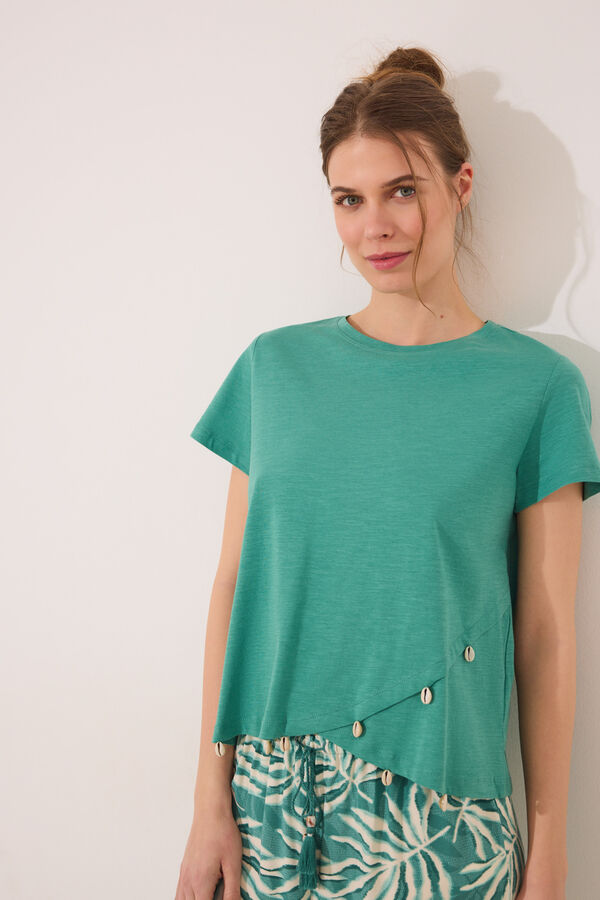 Womensecret Playera manga corta verde verde