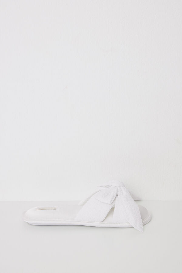 Womensecret Pantuflas casa satín lazo marfil