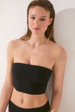 Womensecret Top corto bandeau negro negro